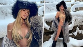 Khloé Kardashian se předváděla v luxusních biknách na sněhu.