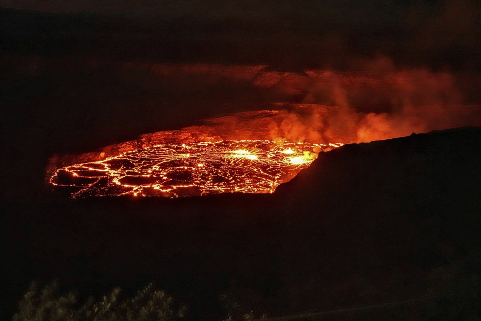 Havajská sopka Kilauea se probudila k životu znovu počátkem letošního roku. (6.1.2023)