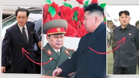 Strýc diktátora Kima (vlevo) byl prý odstaven z funkce a jeho poradce popravili. Kim (vpravo) tak rázně zúčtoval se svou rodinou