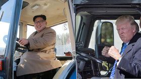 Vysmátý Kim Čong-un řádil v traktoru: Kopíruje úhlavního nepřítele Trumpa?