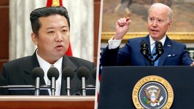 Americký prezident Joe Biden a vůdce KLDR Kim Čong-un
