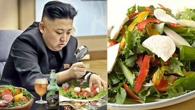 Paranoidní Kim Čong-un. Kontroluje každý list salátu, který má přijít na jeho stůl.
