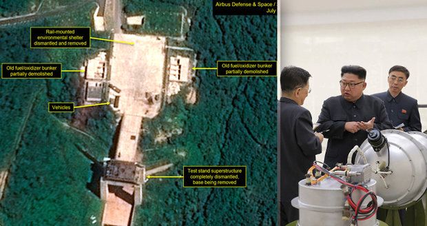 Dodrží Kim slovo? KLDR bourá budovy v areálu, kde testovali rakety, ukázaly snímky satelitu