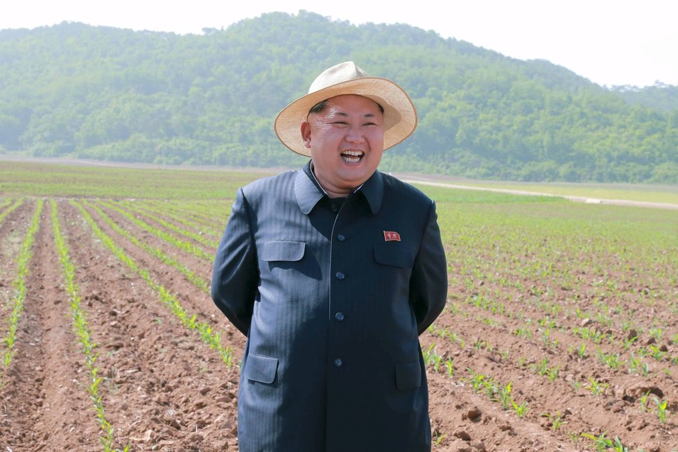 Kim Čong-un na své zemědělské inspekci