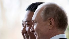 Ruský prezident Vladimir Putin a vůdce KLDR Kim Čong-un