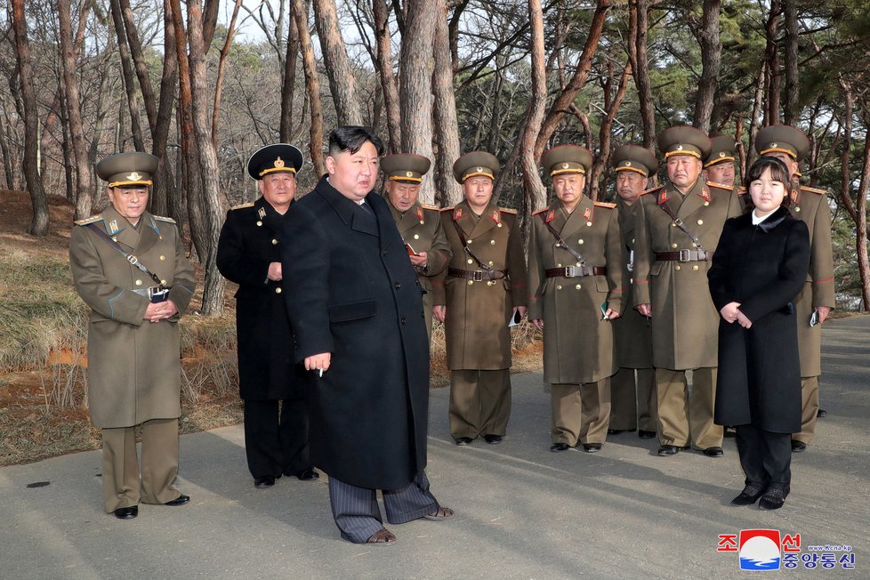 Severokorejský vůdce Kim Čong-un s dcerou Kim ču-e.