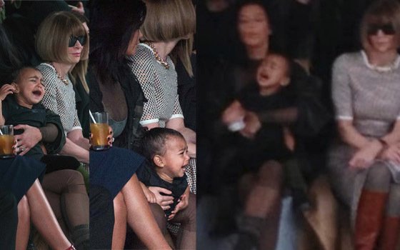 Když North West začala na přehlídce řvát, Anna Wintour na ni vrhla nenávistný pohled