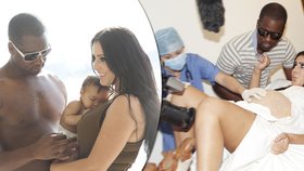 Kim Kardashian a Kanye West nechali porod natáčet. Fotky ani záznam ale nikdy nezveřejnili. A tak Alison Jackson nafotila své vlastní fotky.