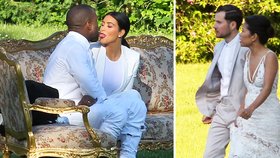 Kanye s Kim vyrazili na svatbu svých přátel.