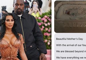 Kim Kardashianová se pochlubila svým čtvrtým potomkem a prozradila, jaké mu s manželem Kanyem Westem vybrali neobvyklé jméno. 