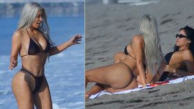 Kim Kardashian na pláži v Malibu!