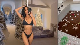 Vánoční šílenství Kim Kardashianové: Vana plná čokolády a z chodby zasněžený les! 