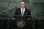 Slovenský prezident Andrej Kiska během projevu v OSN v New Yorku