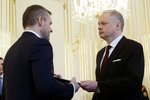 Slovenský prezident Andrej Kiska a premiér Peter Pellegrini (22. 3. 2018)
