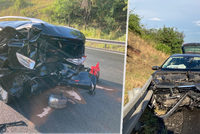 Nehoda na Kladensku: Dálnici uzavřela srážka dvou aut! Zranilo se i dítě