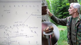 Hledač štěchovického pokladu Josef Mužík (66) se snaží pomoci při poátrání po vrahovi Denise B. (†33) z Klánovického lesa! Kriminalistům nakreslil mapku.
