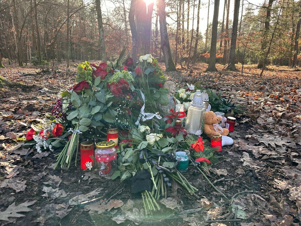 Na pietním místě v Klánovickém lese začaly výrazně přibývat květiny poté, co policie oznámila, že vraždu tatínka s dcerou má na svědomí stejný pachatel.