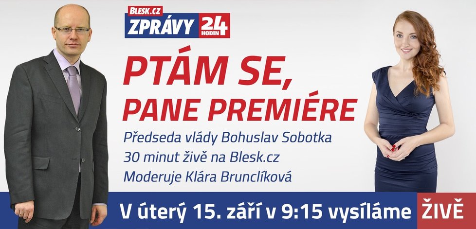 Premiér Bohuslav Sobotka bude živě na Blesk.cz.