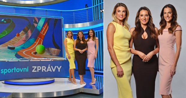Klára Kováčová, Lucie Šlégrová a Radka Rosická jako moderátorky Sportovních zpráv