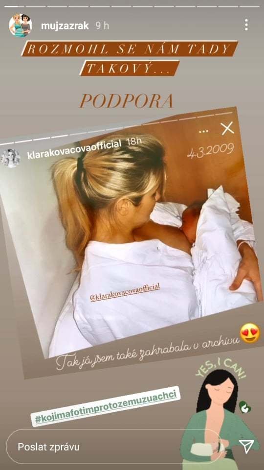 U kojení jednoho ze snů se nechala zvěčnit i Klára Medková Kováčová. I ona snímek sdílela.