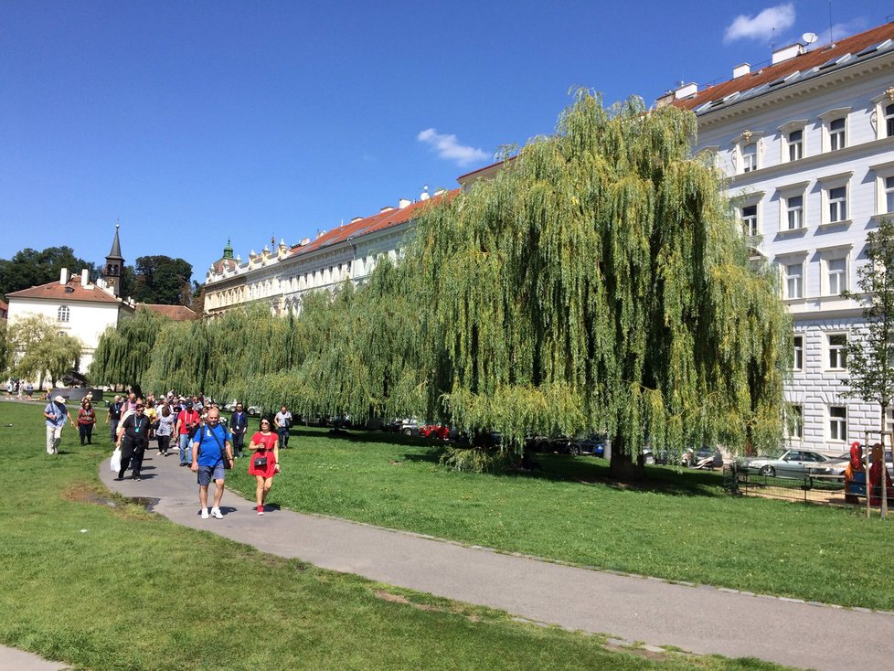 Parkem procházejí zástupy turistů, bezdomovcům to nevadí.