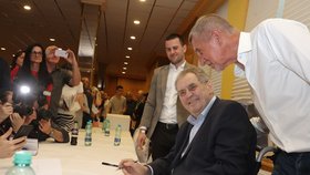 Babiš, Zeman a Klaus na narozeninách XTV (6. 4. 2024)