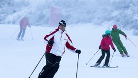 Exprezident Václav Klaus na lyžích ve Špindlerově Mlýně