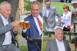 Klaus při své oslavě sepsul Kalouska, Zeman se dožadoval piva. Přišli i Nečasovi či Duka.