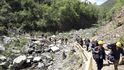 Likvidace hlavní jadernou střelnici u obce Pchunggje. Likvidace hlavní jadernou střelnici u obce Pchunggje.