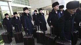 Část severokorejské delegace