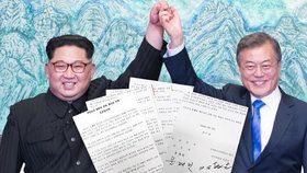 Severokorejský vůdce Kim Čong-un a jihokorejský prezident Mun Če-in se na mezikorejském summitu (27.4. 2018) dohodli na denuklearizaci Korejského poloostrova.