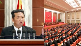 Severokorejský diktátor Kim Čong-un na sjezdu vládnoucí strany, (30.1.2021).