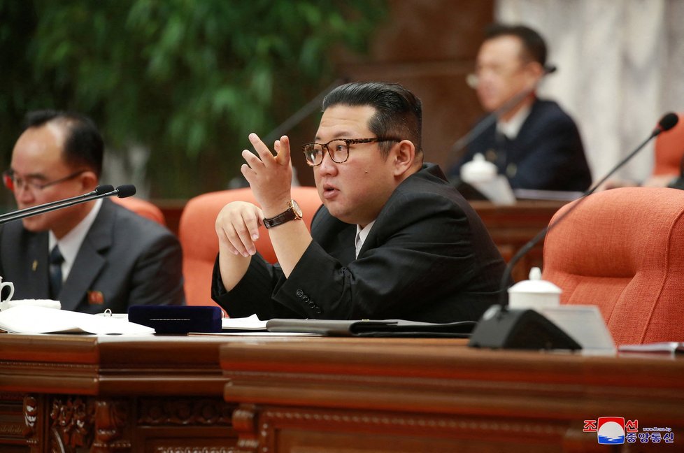 Severokorejský diktátor Kim Čong-un na sjezdu vládnoucí strany, (30. 1. 2021).