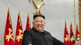 Severokorejský vůdce Kim Čong-un na plenárním zasedání Korejské strany práce, (9.02.2020).