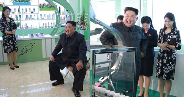 Kim Čong-un ukázal „paní Columbovou“. Se ženou zavítal do kosmetické firmy