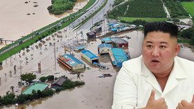 Kim celý v bílém navštívil vesnice postižené záplavami, místní ho vítali jako spasitele.
