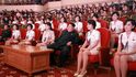 Kim Čong-un s manželkou Ri Sol-ju na představení k výročí založení "Dělnické strany Koreje"