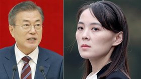 Jihokorejský prezident Mun Če-in, Kim Jo-čong, sestra vůdce KLDR