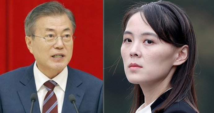 Jihokorejský prezident Mun Če-in, Kim Jo-čong, sestra vůdce KLDR