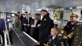 Kim Čong-un a Sergej Šojgu ve Vladivostoku (16. 9. 2023)