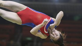 Gymnastka z KLDR Hong Un-čong v Riu