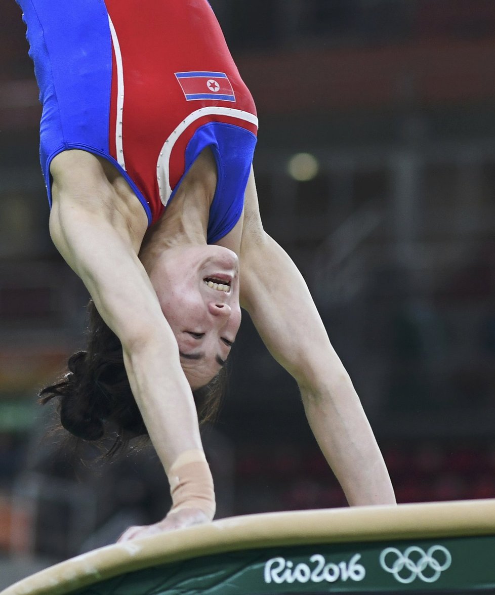 Gymnastka z KLDR Hong Un-čong v Riu