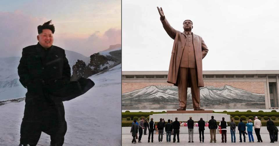 Kim staví na nejvyšší hoře KLDR sousoší vládnoucí dynastie.