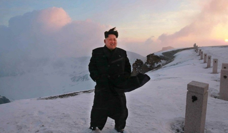 Kim Čong-un na 2750 metrů vysoké posvátné hoře Pektu