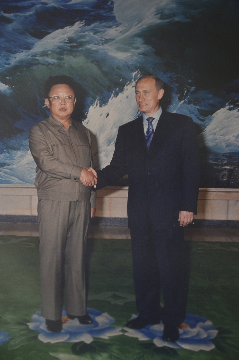 Kim Čong-il při setkání s Vladimirem Putinem