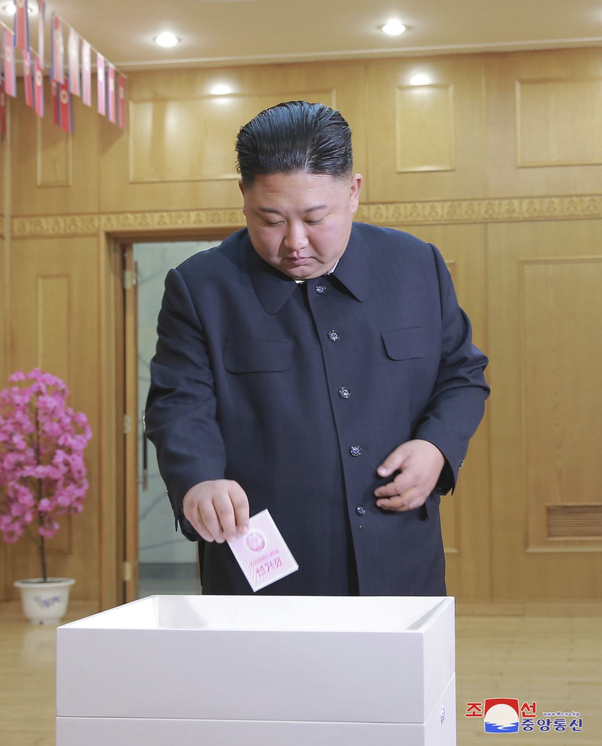 V KLDR se konaly volby. Lidem byly předložené jednotné kandidátky. K urnám se dostavil i Kim Čong-un, (11.03.2019).