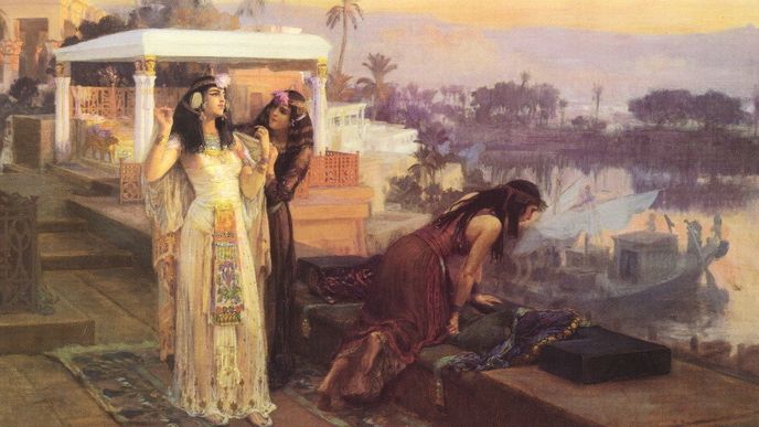 Kleopatra na obrazu F. A. Bridgmana z roku 1896