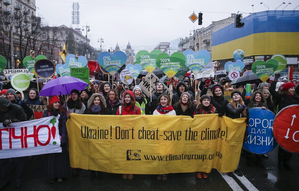 Protesty před klimatickým summitem: Kyjev