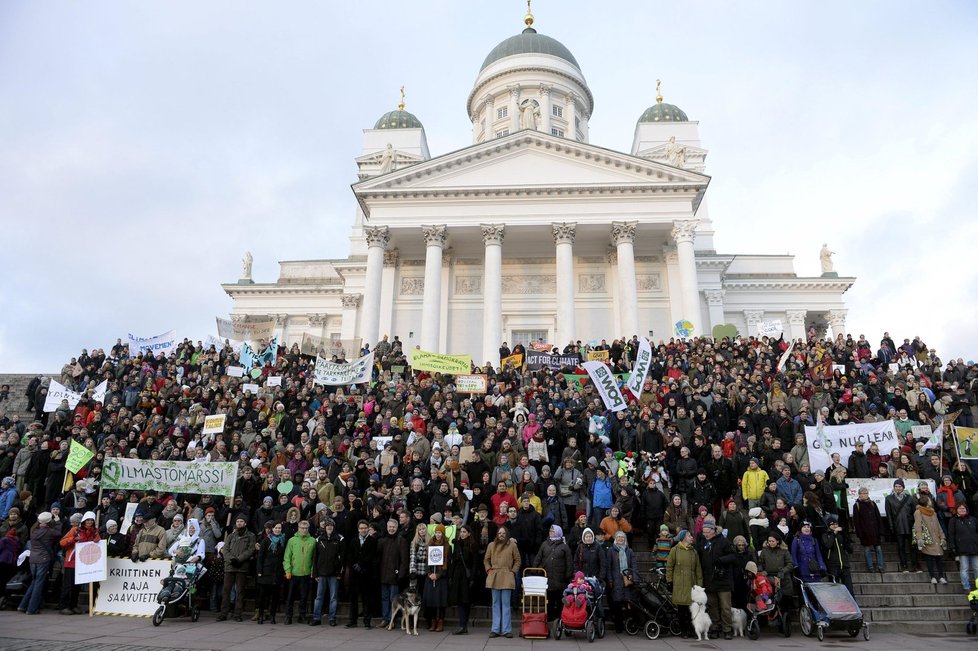 Protesty před klimatickým summitem: Helsinky