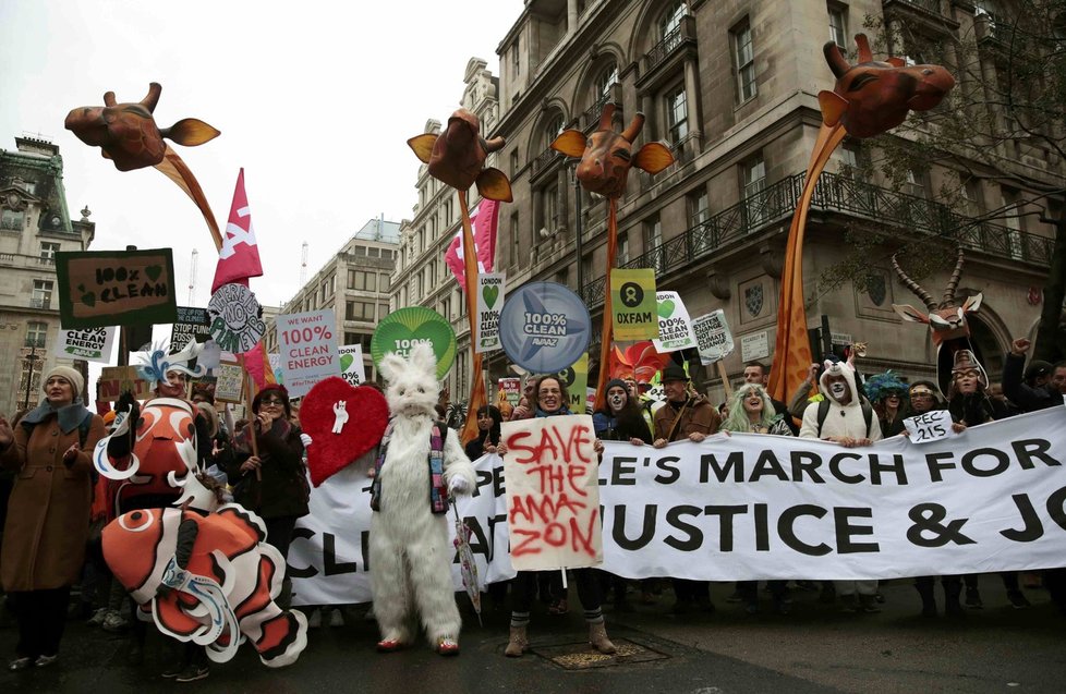 Protesty před klimatickým summitem: Londýn
